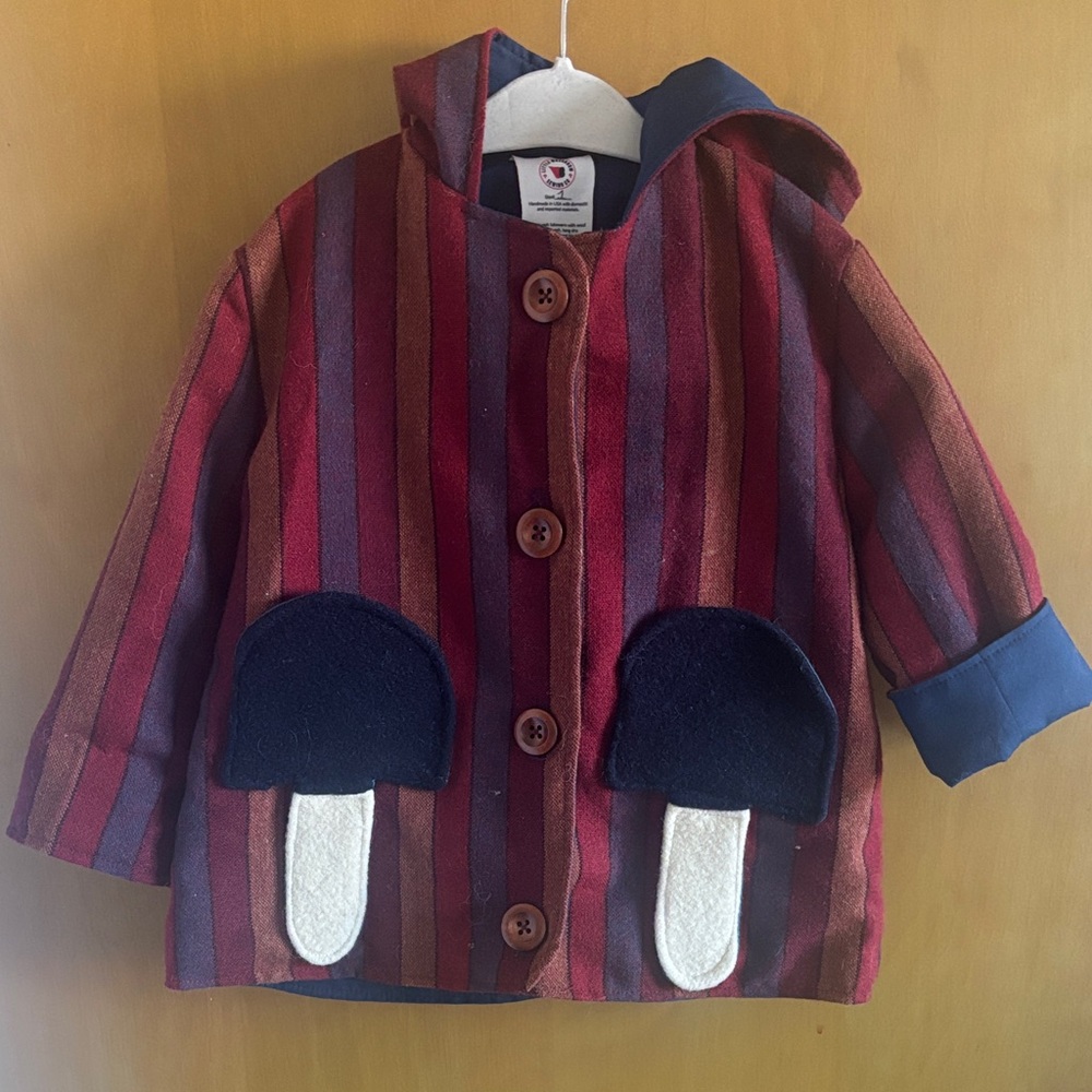 Charming Striped Kids Pea Coat